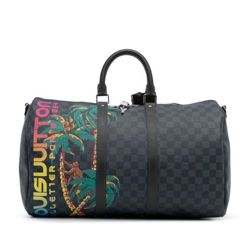 Louis Vuitton Damier Cobalt Jungle Keepall Bandouliere 45