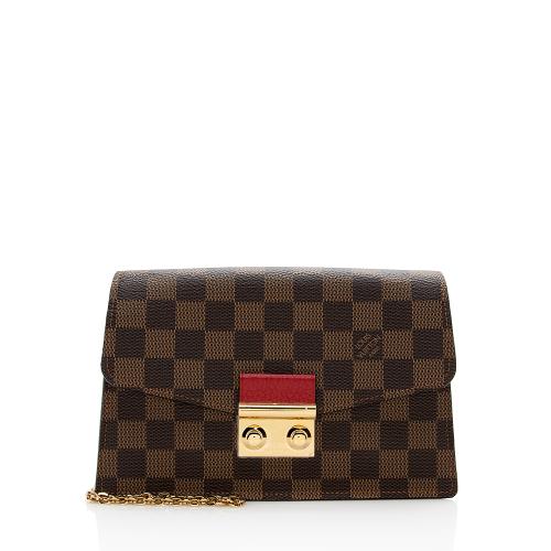 Louis Vuitton Damier Ebene Croisette Chain Wallet