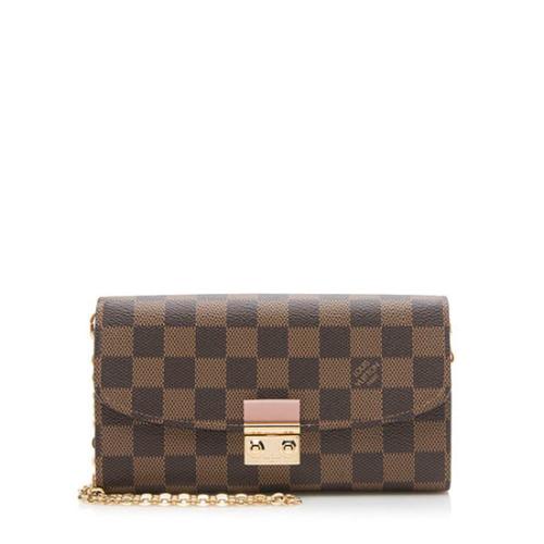 Louis Vuitton Damier Ebene Croisette Chain Wallet