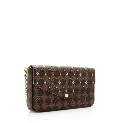 Louis Vuitton Damier Ebene Studded Felicie Pochette