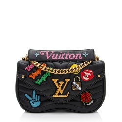 Louis Vuitton Limited Edition Calfskin Patches New Wave Chain MM Shoulder Bag