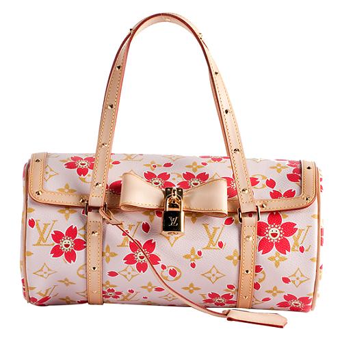 Louis Vuitton Limited Edition Cherry Blossom Papillon Satchel Handbag