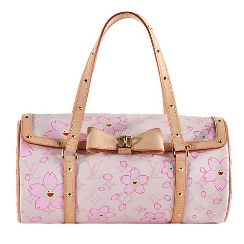 Louis Vuitton Limited Edition Cherry Blossom Papillon Satchel Handbag