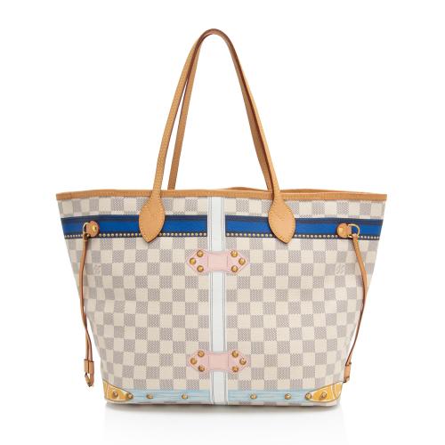 Louis Vuitton Limited Edition Damier Azur Summer Trunk Capri Neverfull MM Tote