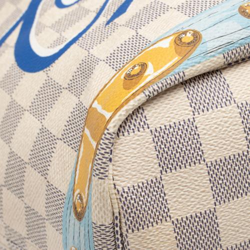 Louis Vuitton Limited Edition Damier Azur Summer Trunk Capri Neverfull MM Tote