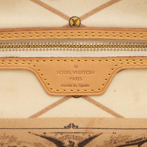 Louis Vuitton Limited Edition Damier Azur Summer Trunk Capri Neverfull MM Tote