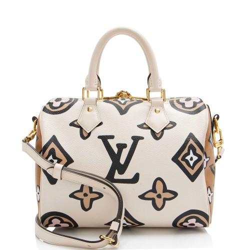 Louis Vuitton Limited Edition Giant Monogram Canvas Wild at Heart Speedy Bandlouliere 25 Satchel