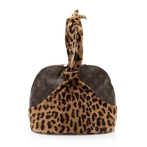 Louis Vuitton Limited Edition Monogram Canvas Leopard Pony Hair Allia Alma Satchel