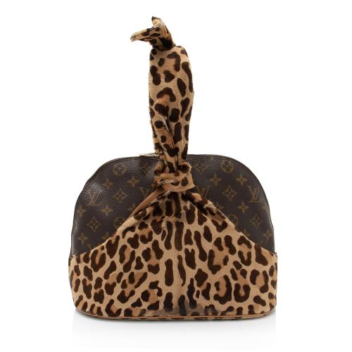 Louis Vuitton Limited Edition Monogram Canvas Leopard Pony Hair Allia Alma Satchel