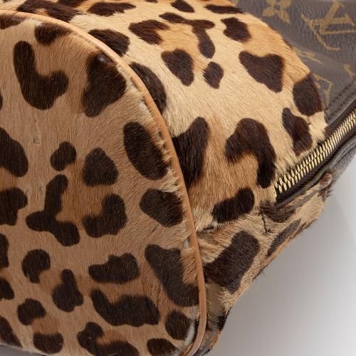 Louis Vuitton Limited Edition Monogram Canvas Leopard Pony Hair Allia Alma Satchel