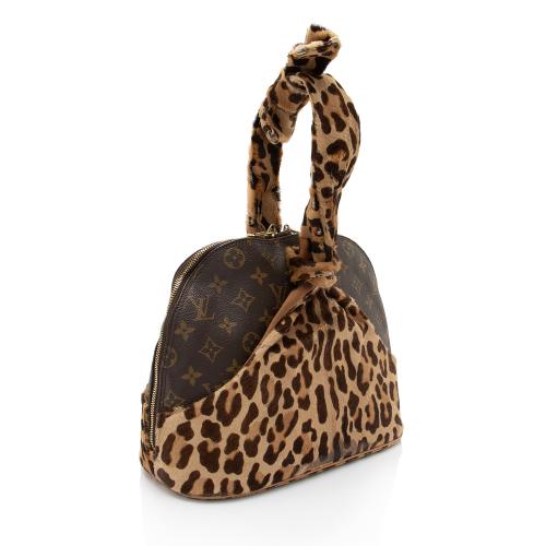 Louis Vuitton Limited Edition Monogram Canvas Leopard Pony Hair Allia Alma Satchel