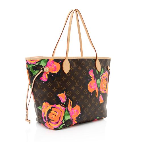 Louis Vuitton Limited Edition Monogram Canvas Roses Neverfull MM Tote