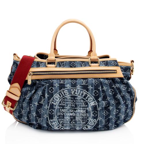 Louis Vuitton Limited Edition Monogram Denim Porte Epaule Raye GM Satchel