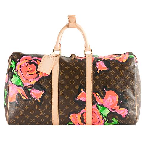 Louis Vuitton Limited Edition Monogram Roses Keepall 50 Duffle