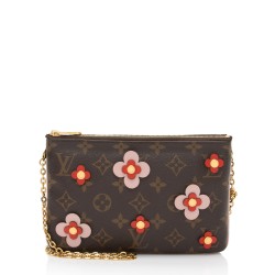 Louis Vuitton Monogram Canvas Blooming Flowers Double Zip Pochette