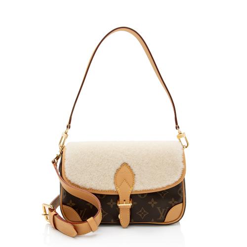 Louis Vuitton Monogram Canvas Shearling Cozygram Diane Satchel