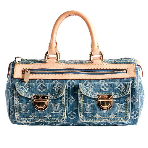 Louis Vuitton Monogram Denim Neo Speedy Satchel Handbag