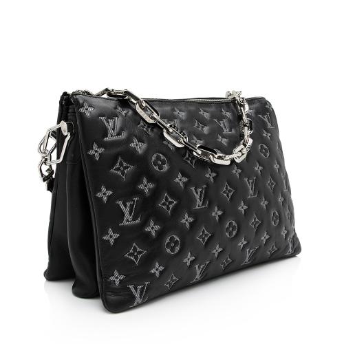 Louis Vuitton Monogram Embossed Lambskin Coussin MM Shoulder Bag