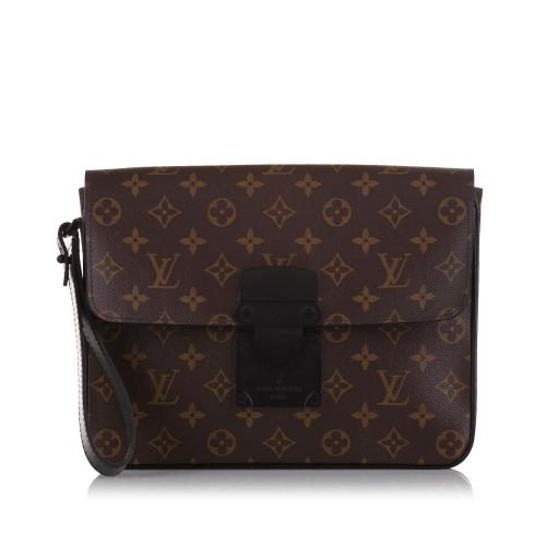 Louis Vuitton Monogram Macassar S Lock A4 Pouch