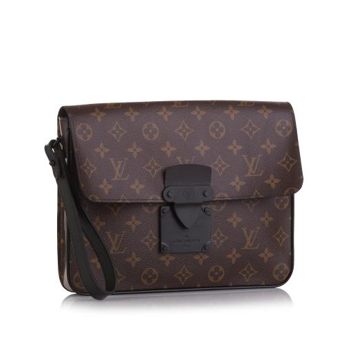 Louis Vuitton Monogram Macassar S Lock A4 Pouch