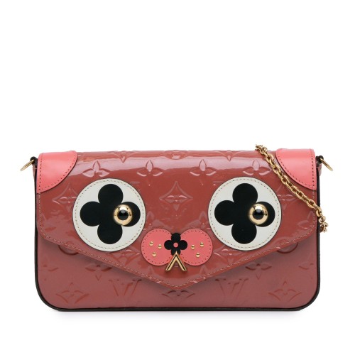 Louis Vuitton Monogram Vernis Pochette Felicie Valentine Dog