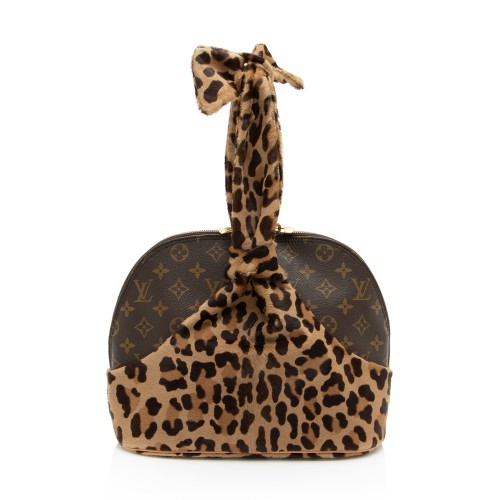 Louis Vuitton Vintage Limited Edition Monogram Canvas Leopard Pony Hair Alaia Alma Satchel