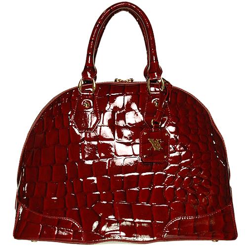 MAXX New York Patent Croco Satchel Handbag