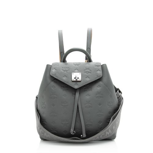 MCM Embossed Leather Essential Small Backpack