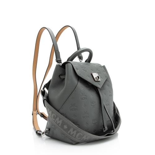 MCM Embossed Leather Essential Small Backpack