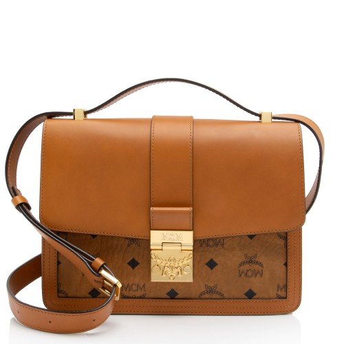 MCM Visetos Leather Tracy Shoulder Bag