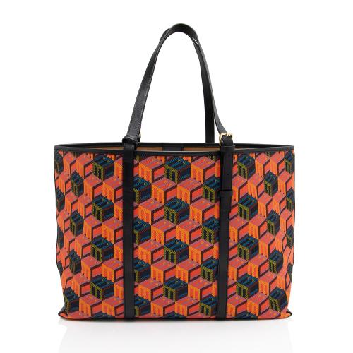 MCM Cubic Monogram Jacquard Shopper Tote