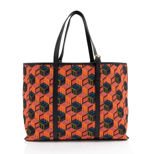 MCM Cubic Monogram Jacquard Shopper Tote