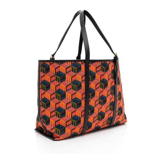 MCM Cubic Monogram Jacquard Shopper Tote