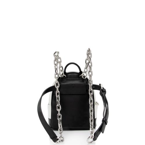 MCM Leather Contrast Logo Mini Crossbody Backpack