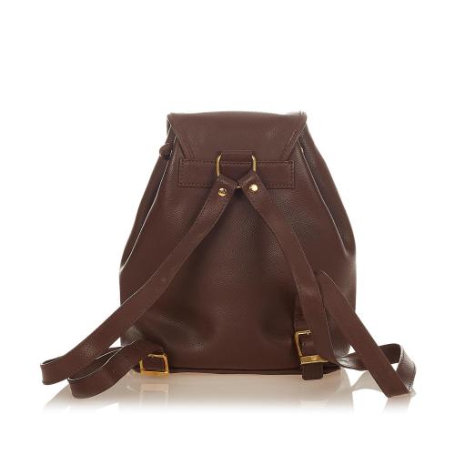 MCM Leather Drawstring Backpack