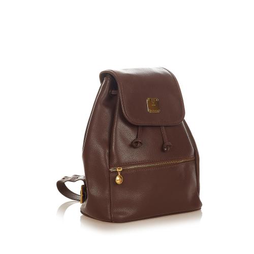 MCM Leather Drawstring Backpack