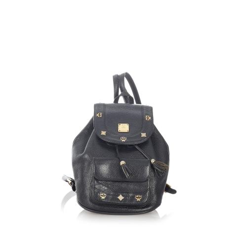 MCM Leather Drawstring Backpack