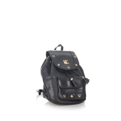 MCM Leather Drawstring Backpack