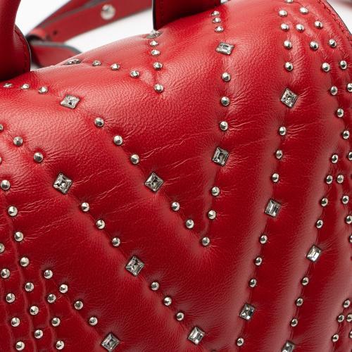 MCM Leather Studded Diamond Disco Mini Backpack