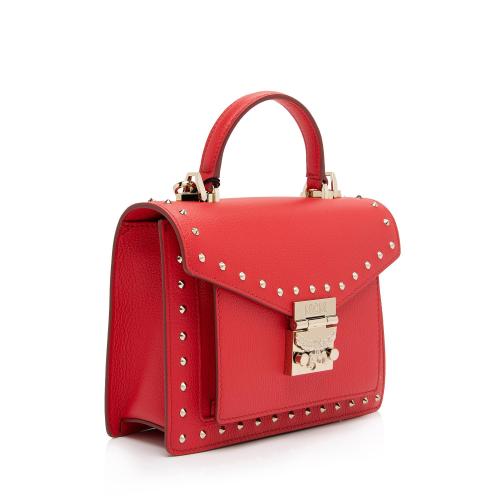 MCM Leather Studded Patricia Small Top Handle