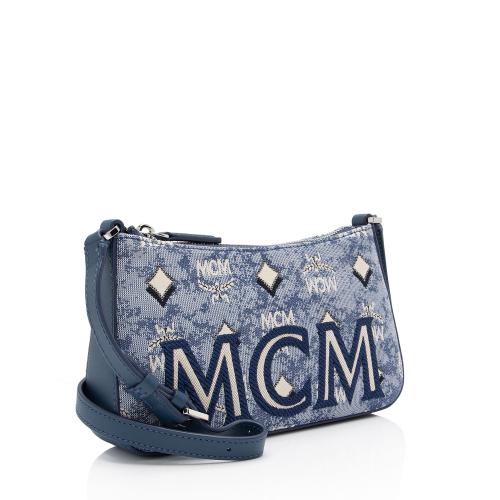 MCM Vintage Monogram Jacquard Aren Mini Shoulder Bag