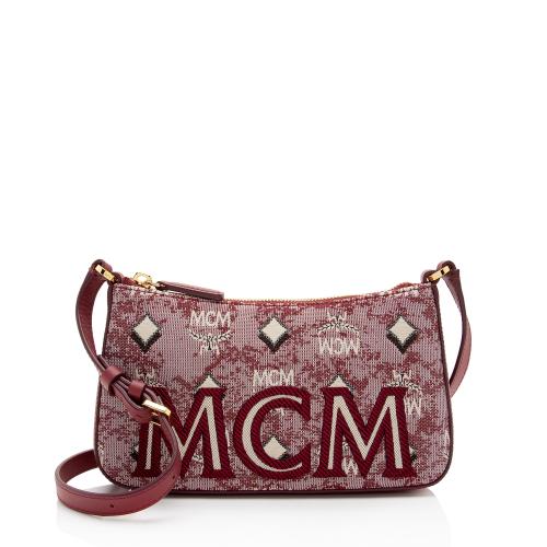 MCM Vintage Monogram Jacquard Aren Mini Shoulder Bag