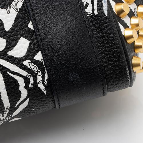 MCM Studded Visetos Funky Zebra Satchel