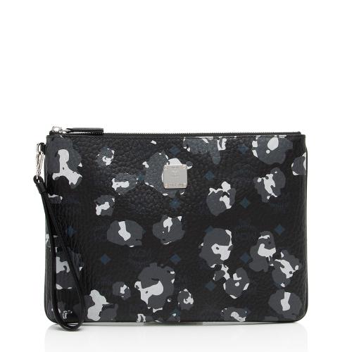 MCM Visetos Camo Floral Wristlet