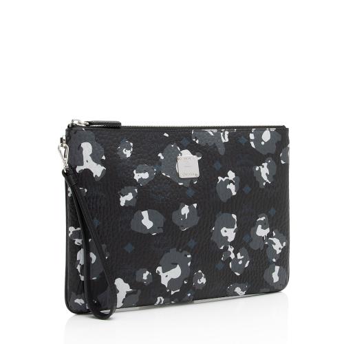 MCM Visetos Camo Floral Wristlet