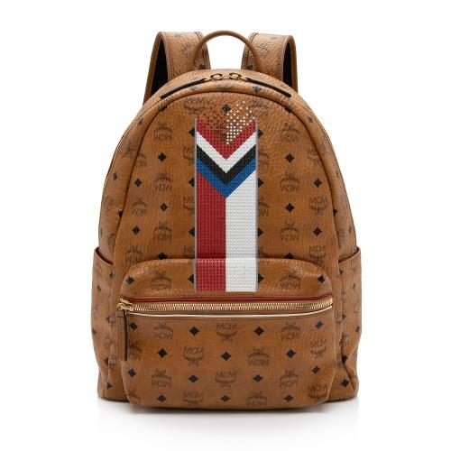 MCM Visetos Chevron Stripe Stark Medium Backpack