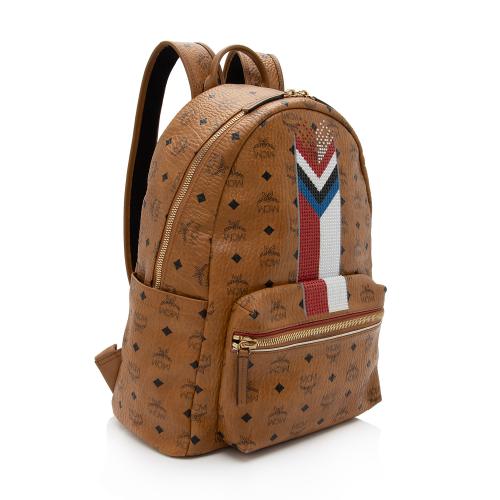 MCM Visetos Chevron Stripe Stark Medium Backpack