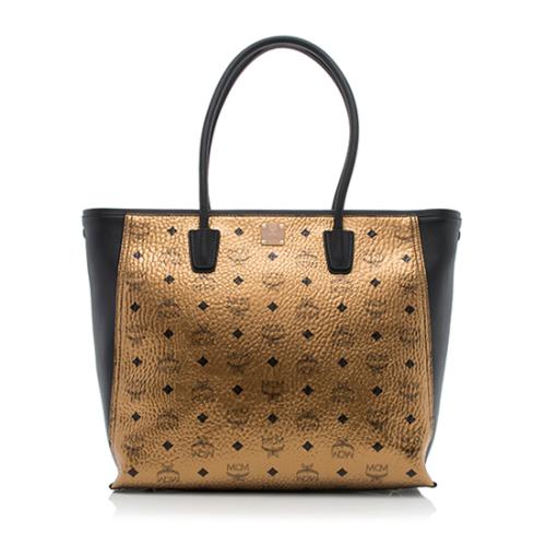 MCM Visetos Large Shopper Tote