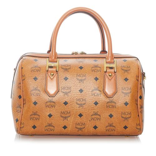 MCM Visetos Leather Boston