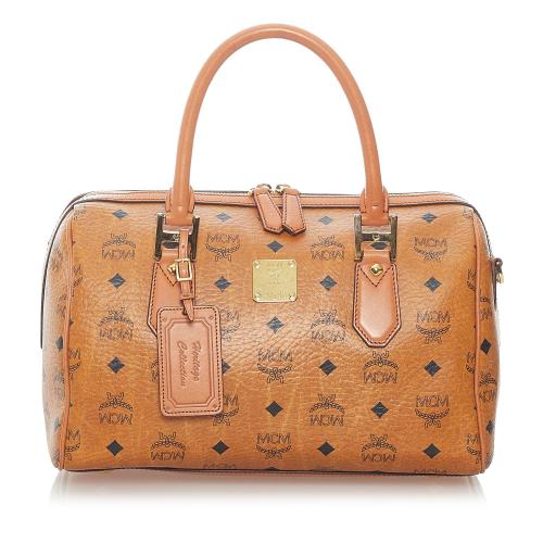 MCM Visetos Leather Boston